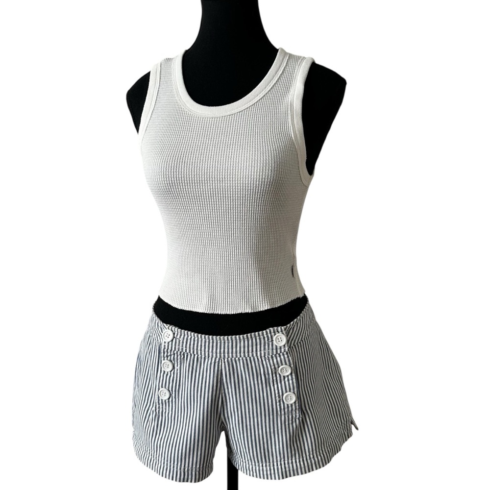 Aerie Blue and White Striped Cotton Shorts size 6